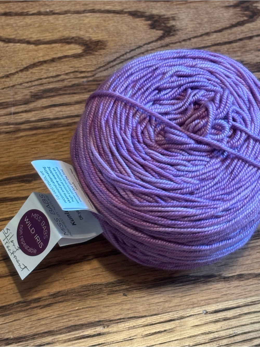 Miss Babs Kunlun Yarn Purple Dk Yarn Merino Wool Cashmere Silk Knitting Handmade